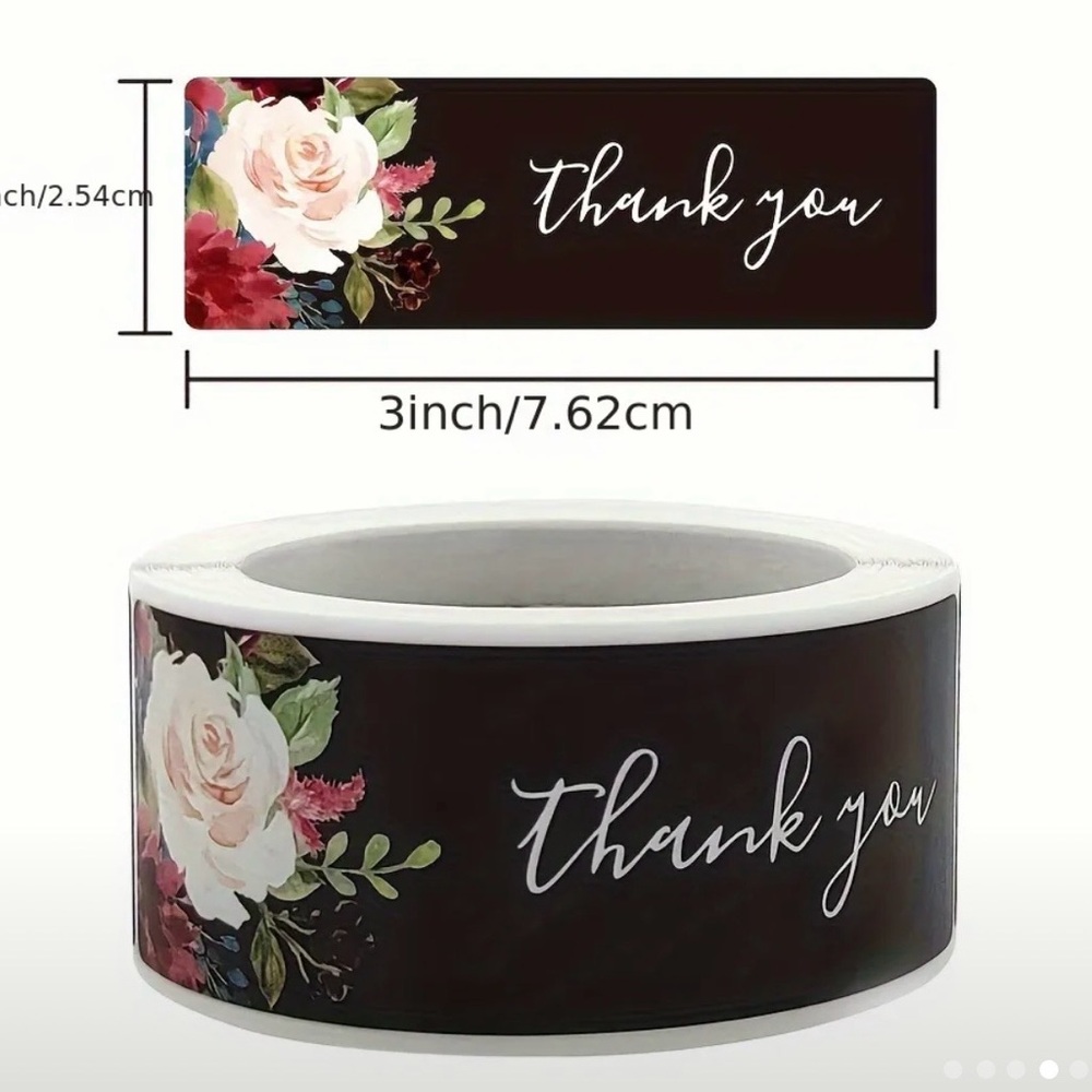 Floral Thank You Sticker Roll